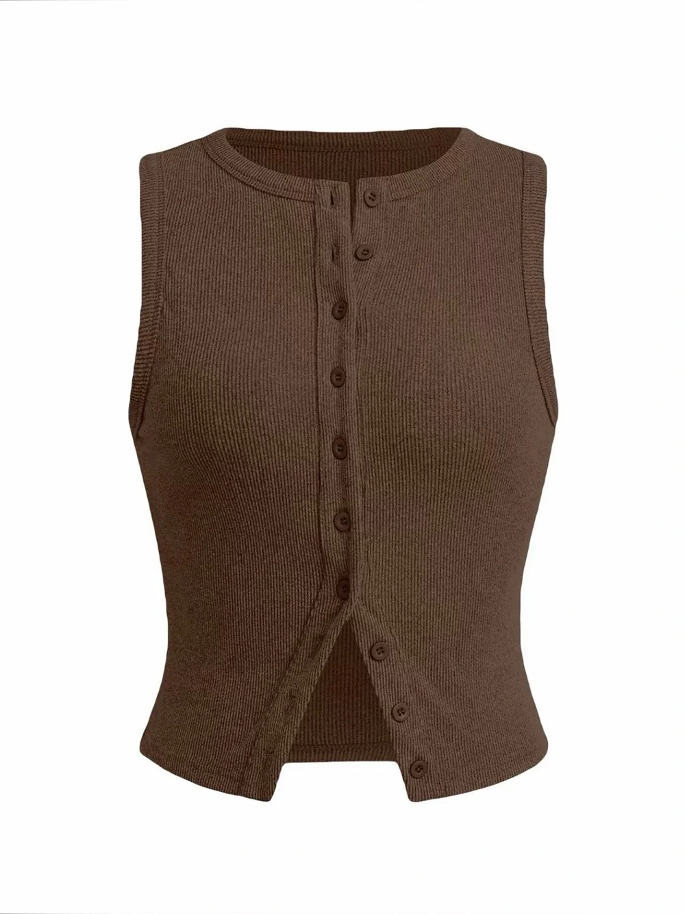 Comfy Chic Brown Knit Button-Front Top & Wide-Leg Pants Set New Boutique - Picture 3 of 5